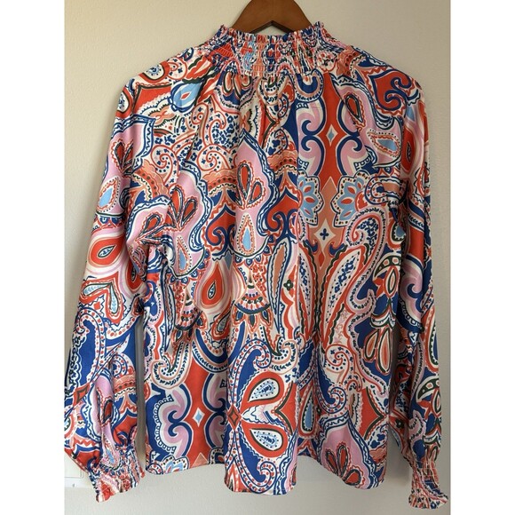 THML Printed Top Smock Neck Long Sleeves Size L - Picture 4 of 4